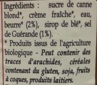 Onctueux De Caramel Au Beurre Sal Au Sel De Gurande Ingredients