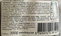 Palets Chocolat Ingredients