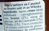Onctueux De Caramel WHISKY Au Beurre Sal Au Sel De Gurande Ingredients