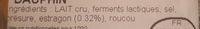Dauphin Au Lait Entier Ingredients