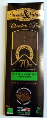 Chocolats Fins 70% Cacao - Eclats De Noisettes Torrfies