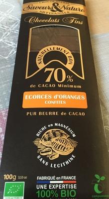 Chocolat 70 % Corces D'orange Confites
