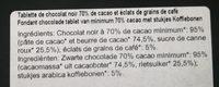 Chocolat Noir Grain Cafe Tablette Ingredients