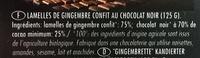 Gingembrettes Confites Chocolat Noir Ingredients