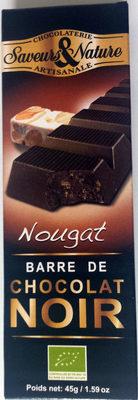 Barre De Chocolat Noir Nougat