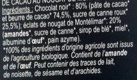 Barre De Chocolat Noir Nougat Ingredients