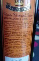 Vinaigre Balsamique De Modene Ingredients