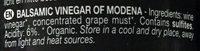 Vinaigre Balsamique De Modena Biologique Ingredients