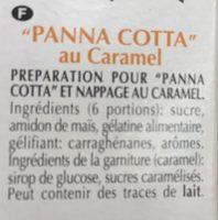 Panna Cotta Al Caramello Ingredients