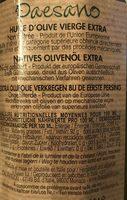 Huile D'olive Vierge Extra Extraite  Froid Non Filtre Ingredients