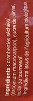 Exopharm Baies De Cranberries Bio - 100 G Ingredients