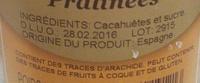Cacahutes Pralines Ingredients