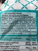 Madeleines Amande Ingredients
