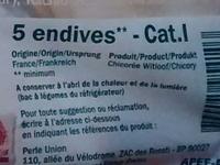 Le 5 Endives Ingredients