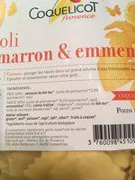 Ravioli Emmental Potimarron Ingredients