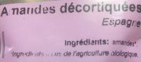 Amandes Dcortiques Ingredients