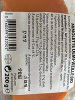 Mimolette Bio (27 % MG) Demi-vieille Ingredients