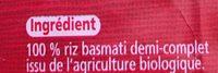 Riz Basmati Demi-complet Ingredients