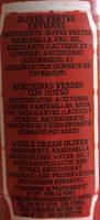 Olive Vertes Ingredients