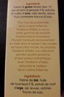 GRISSINI Torinesi Ingredients