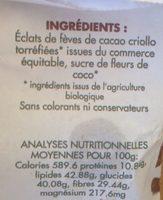 Eclats De Feves De Cacao Au Sucre De Coco Bio Ingredients