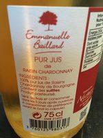 Pur Jus De Raisin Chardonnay Ingredients