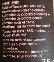 Boisson  La Fraise Ingredients