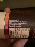 Coulis D'Abricots Ingredients