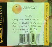 Abricot Ingredients