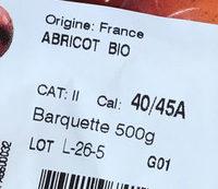 Abricot Bio Ingredients