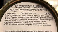 Nonnettes Orange Ingredients