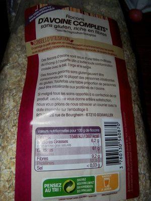 Flocons D'avoine Complets Bio Sans Gluten
