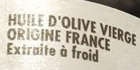 Huile D'Olive Vierge De France Ingredients