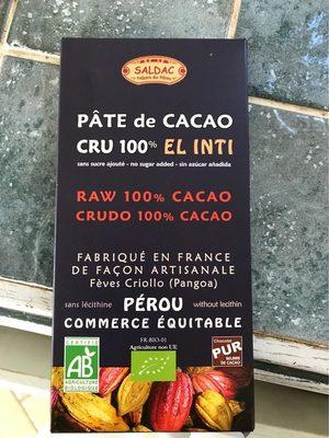 Chocolat Cru 100% Cacao El Inti