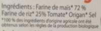 Gressins Tomate Origan Ingredients