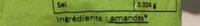 Amandes Effiles Ingredients