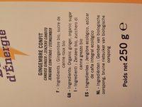 Gingembre Confit Ingredients