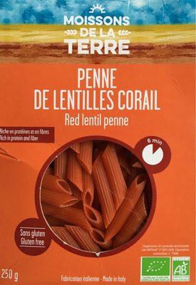 Penne De Lentilles Corail