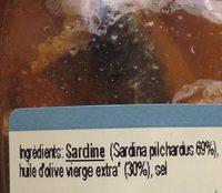 Sardines  L'huile D'olive Ingredients
