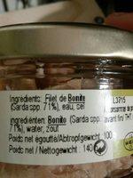 Bonite Au Naturel Ingredients