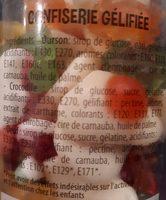 Bouteille Bonbons Glifis Oursons & Co Ingredients