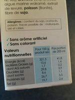 Soupe Instantane Miso & Crustacs Ingredients