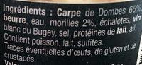 Rillettes Carpe Morilles Ingredients