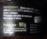 Tapenade Noire  Ingredients