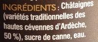 Crme De Marrons Haute Qualit Artisanale Ingredients
