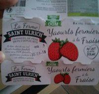 Yaourts Fermiers  La Fraise Report Card