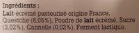 Yaourt Fermier A La Quetsche Cannelle Ingredients