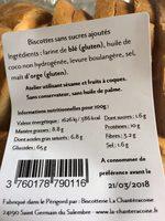 Biscottes Sans Sucres Ajouts Ingredients