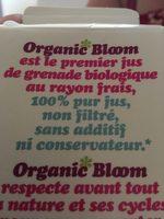 Organic Bloom Pur Jus Grenade Bio Ingredients