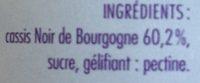 Confiture De Cassis Noir De Bourgogne Ingredients